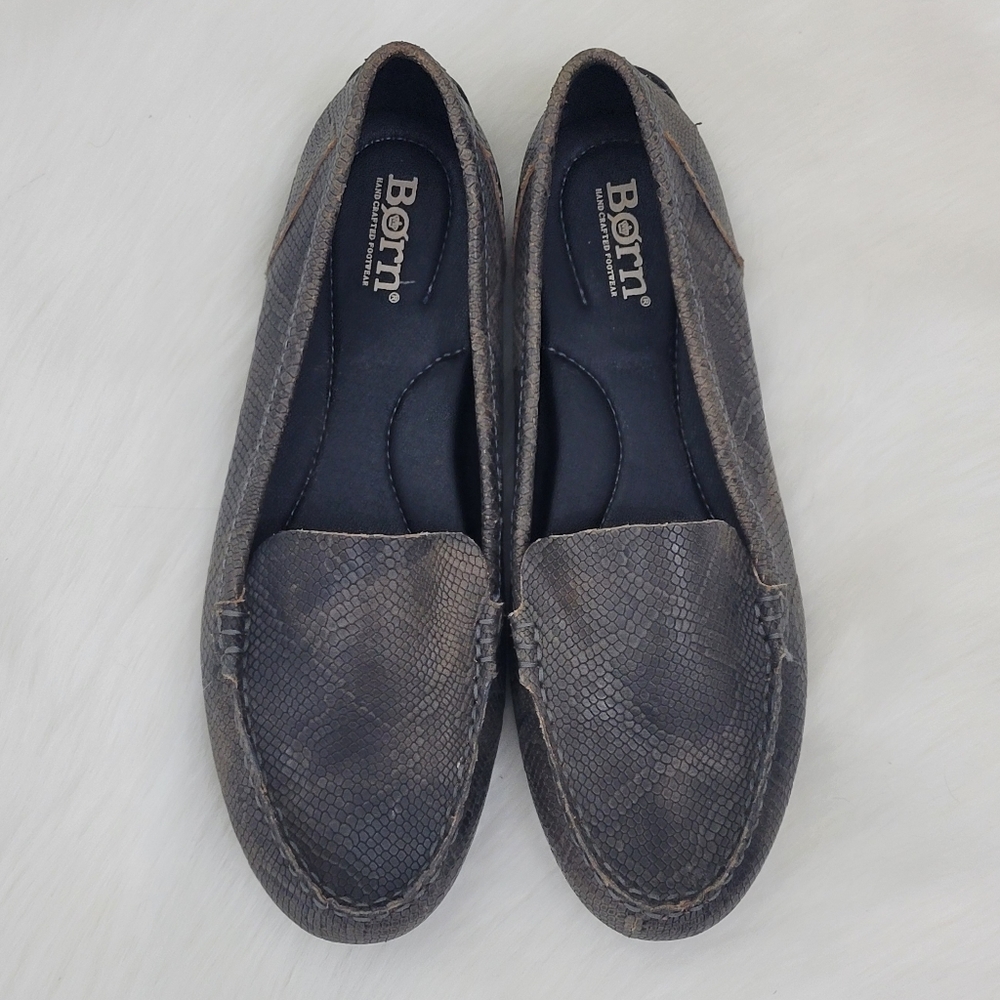 Born Amani Snake Print Driver Loafers